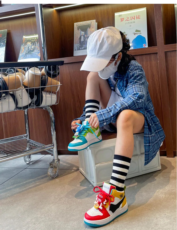 New Four Seasons Kids Single Sneaker Mandarin Ducks Basketball Sports Shoes Boys Girls Sneaker Board Shoes Children Casual Shoes