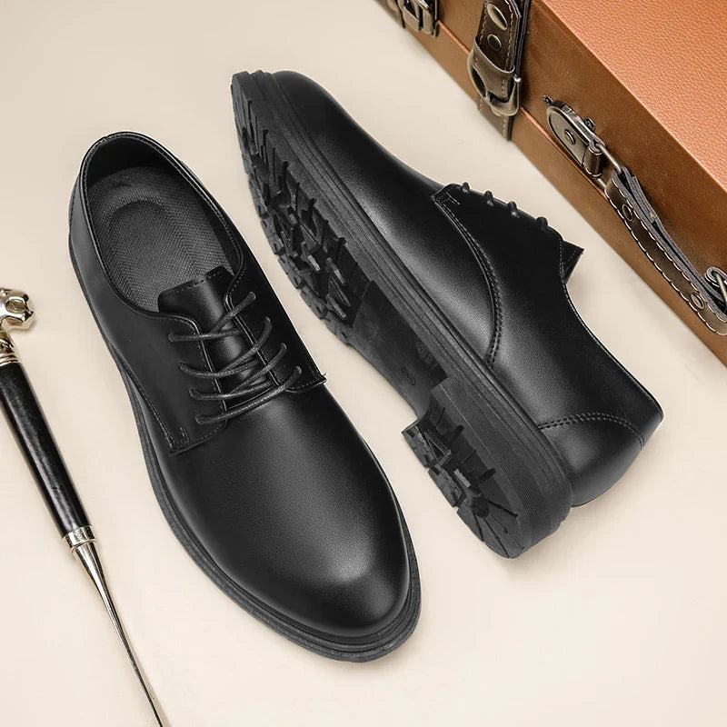 Men Formal Leather Shoes Oxford Shoes Mens Dress Shoe Black Pointed Toe Men Loafers Party Office Business Casual Shoes for Men