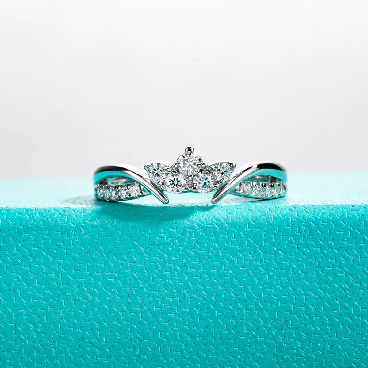 Moissanite Wedding Band Set 925 Sterling Silver D Color Lab Created Diamond Crown Bridal Ring Set For Women Jewelry