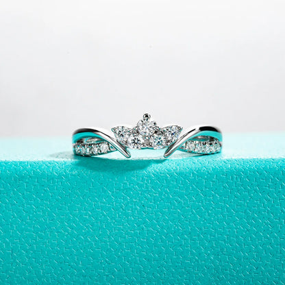Moissanite Wedding Band Set 925 Sterling Silver D Color Lab Created Diamond Crown Bridal Ring Set For Women Jewelry