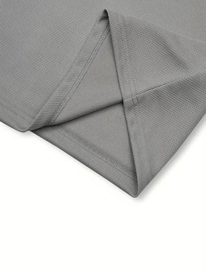 Summer Casual Versatile Fashion Short-Sleeved Button-Down Polo Shirt And Breathable Mesh Shorts Set for Men Plus Size