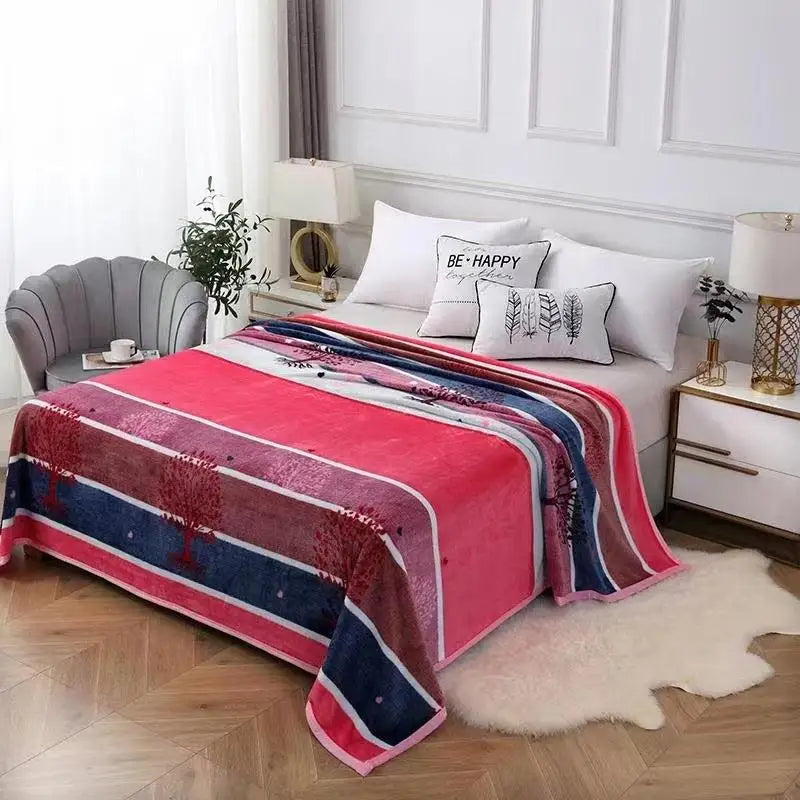 Thickened Velvet Blanket Children Single Double Person Fleece Coral Velvet Blanket Retail Coral Fleece Blanket Velvet Throw B...