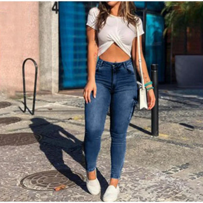 Women's Sheath Pencil Pants Summer Buttons High Waist Trousers