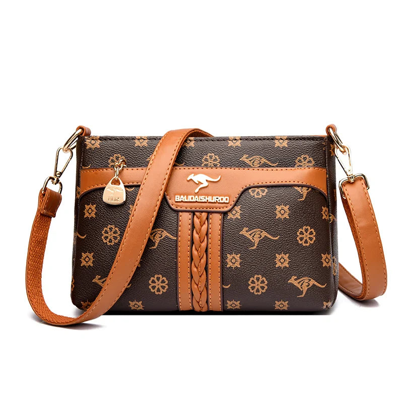 Old Flower Leather Luxury Designer Crossbody Shoulder Mesenger Bags for Ladies Zipper Small Retro Women Bag Female Sac A Main