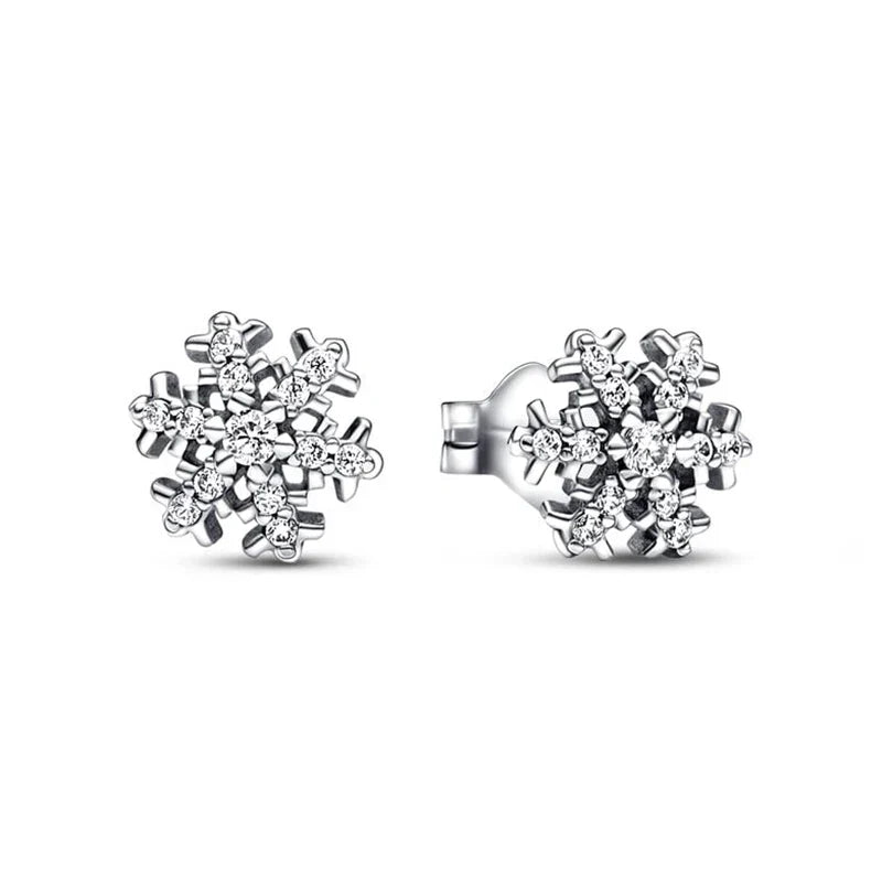New 925 Silver Earring Shaped Circle Pearls Drop Earring Sparkling Bow Stud Earrings PandKK Original For Women Gift Fine Jewelry
