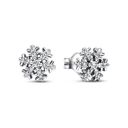New 925 Silver Earring Shaped Circle Pearls Drop Earring Sparkling Bow Stud Earrings PandKK Original For Women Gift Fine Jewelry