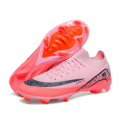 High Top Men Soccer Cleats Professional Football Shoes AG/TF Studs Anti Slip Training Sneaker Comfortable Breathable Adult Match