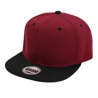 Color-Blocked Flat-Brim Baseball Cap Versatile  Sunshade and Sun Protection Hat Outdoor Fashion Unisex Street Hip-Hop Hat