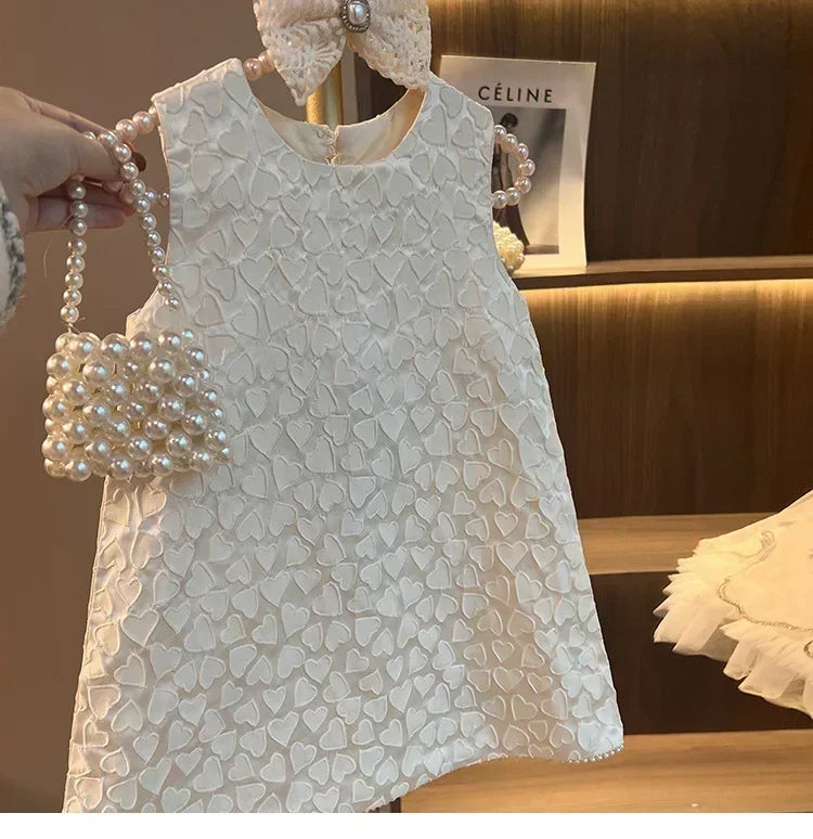 Girl Princess Tweed Classic Dresses Fashion Kids Vintage Baby Casual Wear Vestidos 1-8 Years Children Ceremonial Clothes