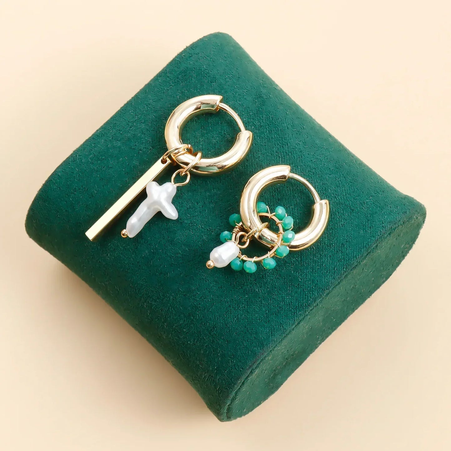 Geometric Crystal Asymmetric Dual-use Ear Buckle Earrings for Women Jewelry
