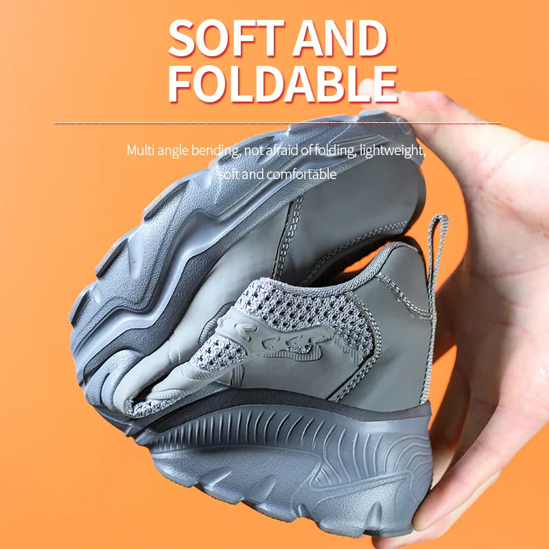 Summer Work Shoes with protection breathable Lightweight ShoesSteel Toe Shoes Men  Anti-smashing Industrial Safety Shoes