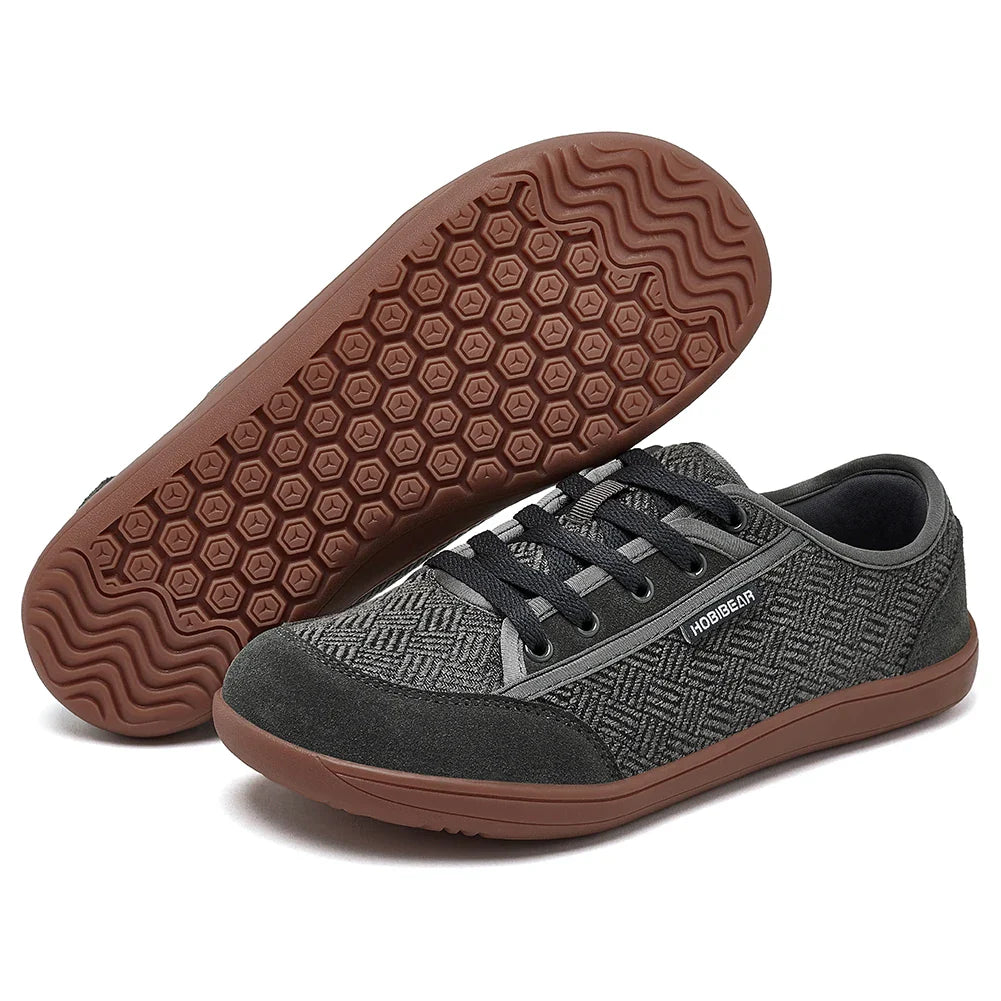 Barefoot Shoes Mens Womens | Zero Drop | Wide Toe | Minimalist Cowhide Leather Lace Up Fashion Sneakers