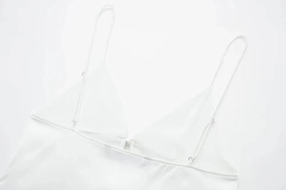 Women Front Bow Tie Top Elegant V Neck Solid Camis Sleeveless Backless Sexy Lady Straps Tanks Y2k Female Slim Crop Tops