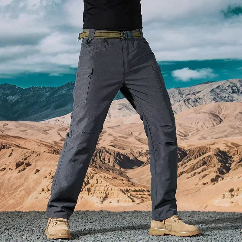 Men Casual Cargo Pants 2025 New Male Summer Tactical Wear Resist Quick Dry Outdoor Trousers Multi Pockets Hike Work Trousers