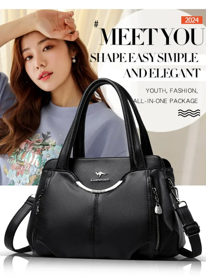 Luxury Purses and Handbags High Quality Soft Leather Shoulder Crossbody Bags for Women 2024 Elegant Tote Messenger Sac A Main