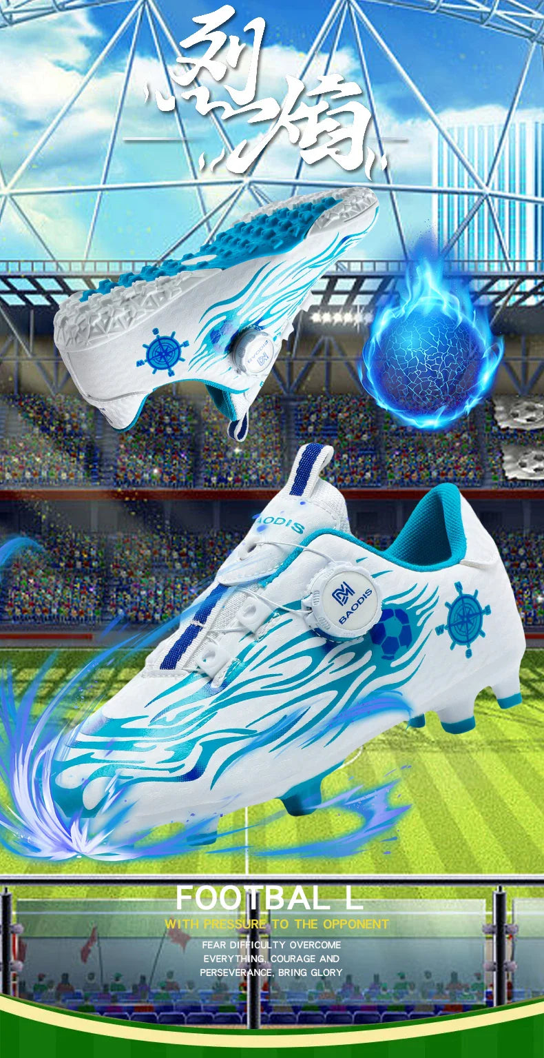 New Children Soccer Cleats Football Boots TF FG Anti-Slip Comfortable Training Shoes Outdoor Indoor Sneakers for Kids Boys Girls