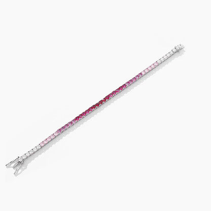 Gradient Red Color Tennis Bracelets S925 Sterling Silver High Carbon Diamond Bracelets for Women 2024 Original Fine Jewelry