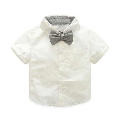 Kid Boy Formal Birthday Outfit Suit Toddler Gentleman Wedding Striped Vest Shirt 1-6 Years Baby Pants Boys Ceremony Outerwear