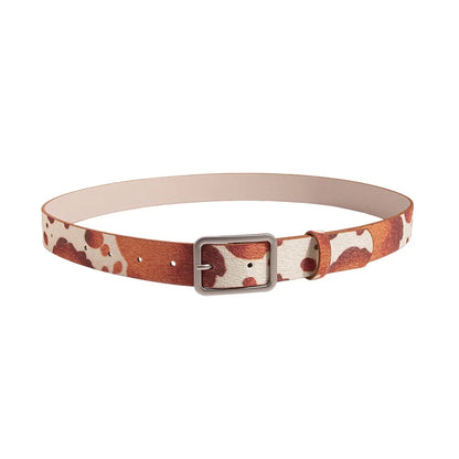 Japanese Style Square Buckle Women Belt with Shine Rhinestone PU Leather Gothic Waist Belts Leopard Punk Waistband