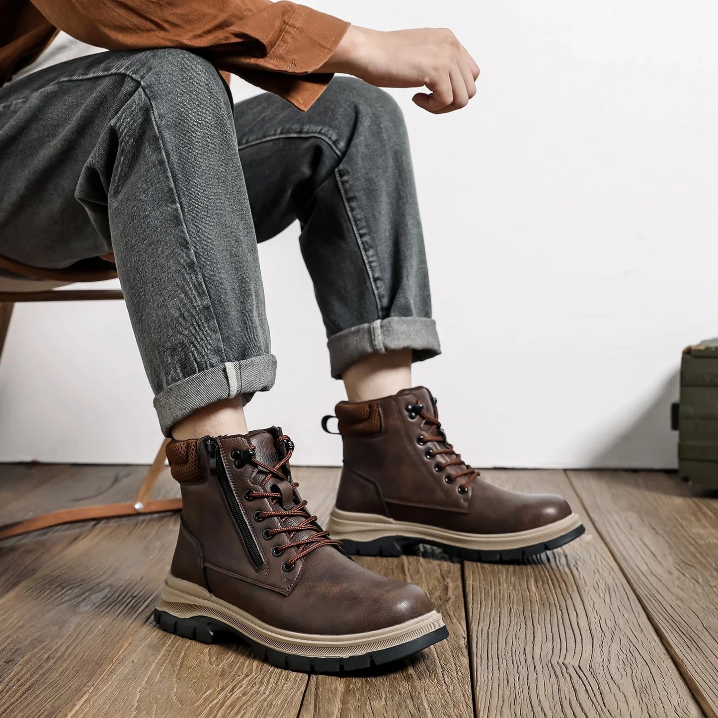 Waterproof Safety Shoes Comfort Men for Work Steel Toe Industrial Boots Man Protection Kevlar insoles Platform Boots
