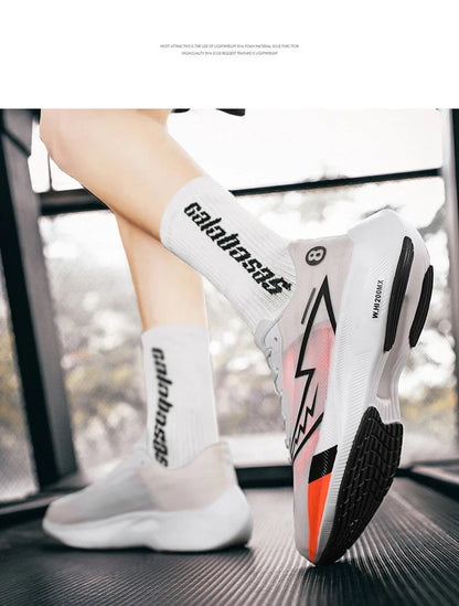 Tênis Esportivo Masculino com Placa de Carbono de Palma Inteira Tênis de Corrida Masculino e Feminino para Maratona com Amortecimento de Choque para Treinamento de Atletismo