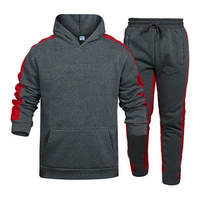 Autumn and Winter Jogging Suits for Men Striped Hoodie+Pants Casual Tracksuit Male Sportswear Gym Casual Clothing Sweat Suit New