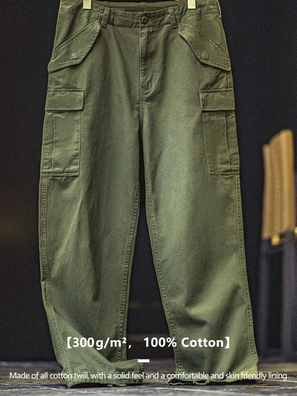 Vintage M51 multi-pocket tactical pants, men's pure cotton cargo pants, outdoor casual long pants for spring, autumn and winter