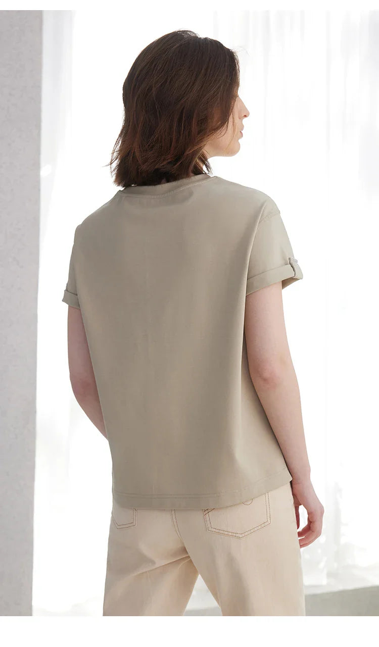Summer Short Sleeved Clothes Premium Luxury Women's Clothing Combed Cotton Tshirts pima cotton Tee Shirt