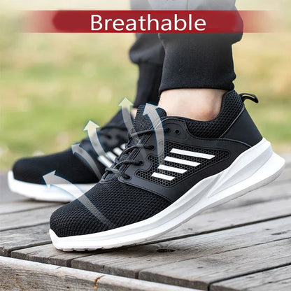 Men Safety Shoes Anti-smash Anti-puncture Work Shoes Lightweight Safety Boots Fashion Comfortable Soft Low Top Protective Shoes