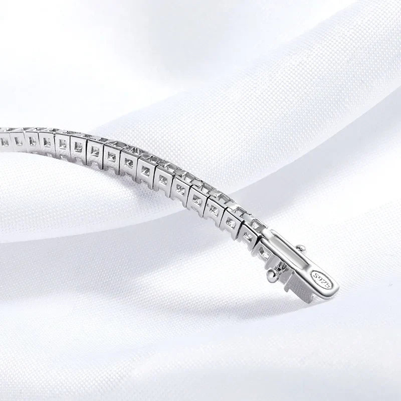 2MM D Color 100% Real Moissanite Tennis Bracelet for Women Lab Diamond Original Silver 925 Jewelry Hip Hop Party Chain