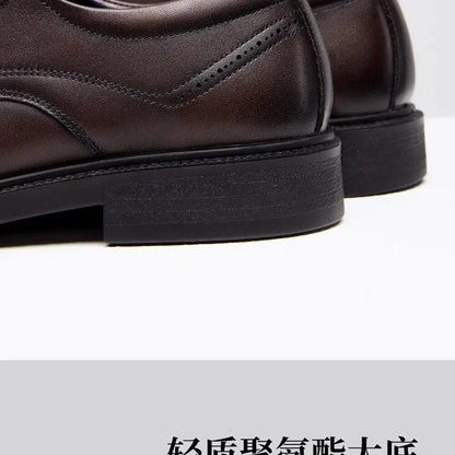 Golden Camel Men's Derby Shoes 2026 Business Casual Soft Sole Leather Shoes Brand Design Soft Soles Non-slip Velvet Warm Loafers