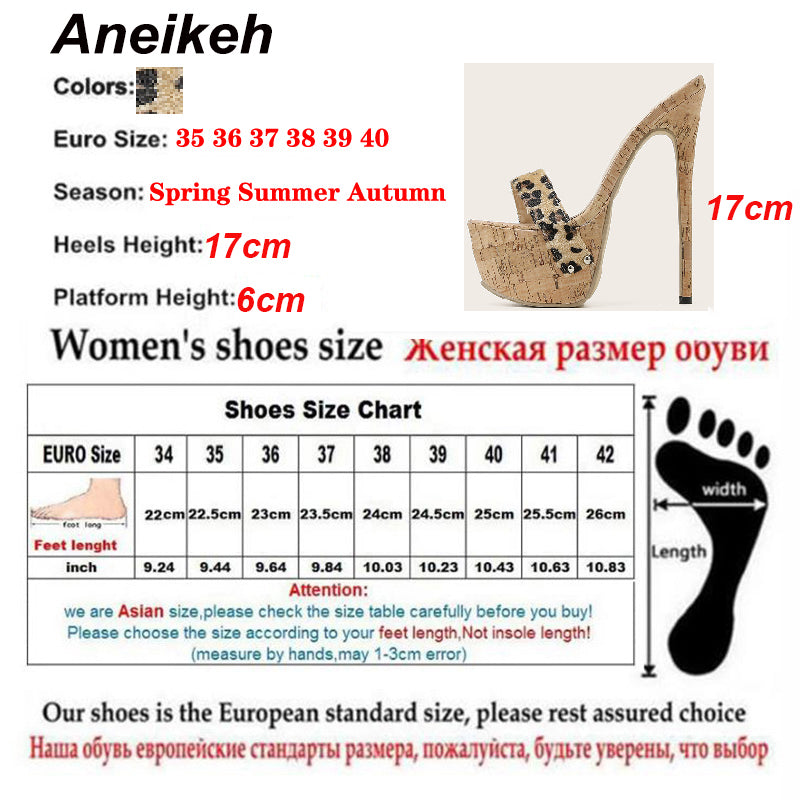 Leopard Platform Sandals High Heels 2025 Summer Slippers Mules Ladies Fashion Peep Toe Slip On Club Shoes Sliders