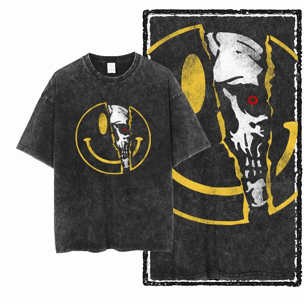 G25 Exclusive Cool Vintage Cotton  Men's COOLMIND Graphic T-shirt | Acid Washed  Streetwear Big Size O-neck men's Tee Tshirt
