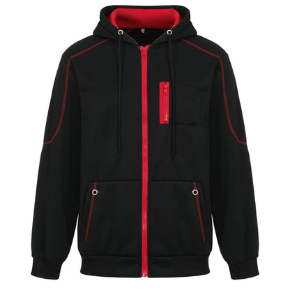 Men's Long Sleeve Zip Up Hoodie Casual Athletic Sweatshirt Hooded Jacket with Pockets Spring Fall Warm Fleece Lined Coat Outwear