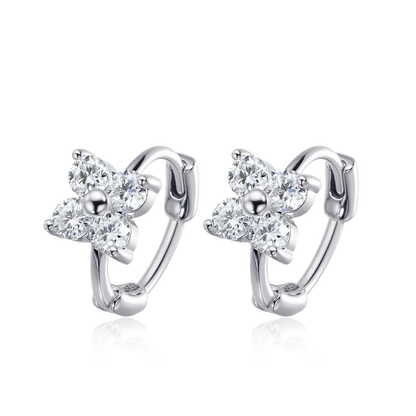 3mm D Color Moissanite Hoop Earrings for Women GRA Certified Round Brilliant Cut Moissanite s925 Silver Dainty Earring