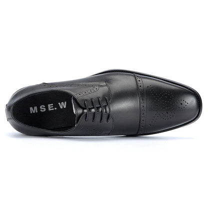 Men's First Layer Cowhide Leather Three-Joint Formal Business Dress Shoes for Office And Meeting