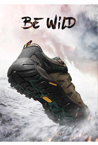 Men's Hiking Shoes Suede Leather Outdoor Shoes Wear-resistant Men Trekking Walking Hunting Tactical Sneakers