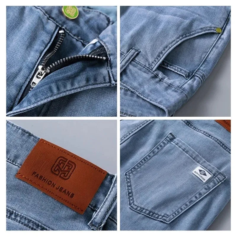 Business Jeans Men's Spring Thin Casual Straight Fashion Loose Brand Pants Comfortable Male Denim Trousers Versatile