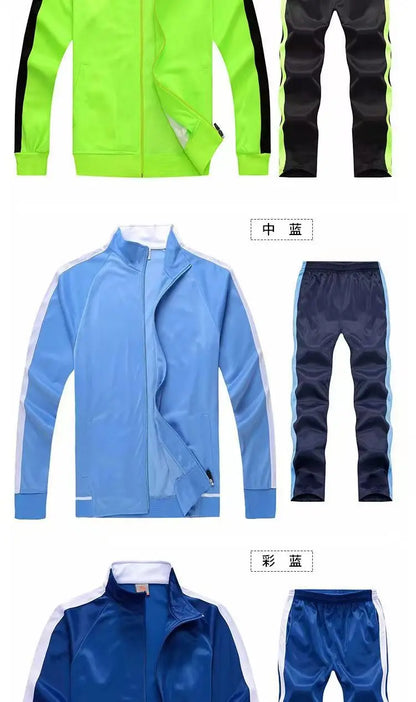 2Pcs Set Men's Sweatsuit Sportswear Tracksuit Men Jacket and Pants Sets Training Suit Autumn Winter Spring Sporting Track Suit