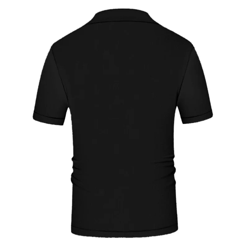 Summer Clothing Men's Casual Knitted Patchwork Short Sleeve Polo Shirt Lapel Button Breathable T Shirt Fashion Luxury M-3XL