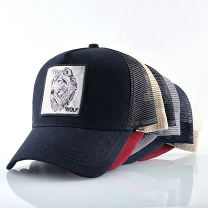 Baseball Cap With Embroidery Wolf Patch Men's Snapback Baseball Hat Four Seasons Outdoor Fashion Visor Caps Women Casual Cap