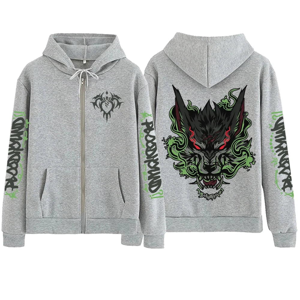 2025 Anime Arcane Vi Zipper Hoodie Harajuku Pullover Tops Long Sleeve Loose Casual Sweatshirts