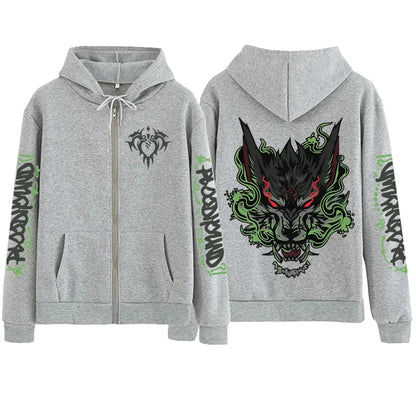 2025 Anime Arcane Vi Zipper Hoodie Harajuku Pullover Tops Long Sleeve Loose Casual Sweatshirts