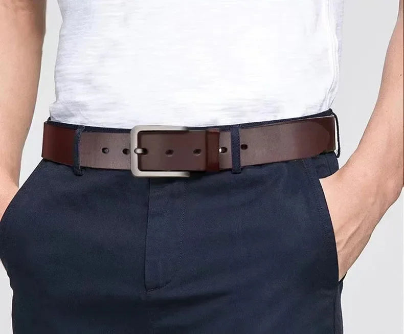 Male Famous Brand Luxury Designer PU Leather Jeans Belts for Men Pin Adjustable Alloy Buckle Waist Straps Belt 105cm 120cm 125cm