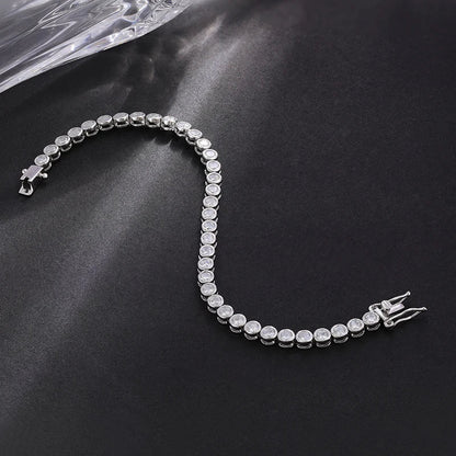 2mm Moissanite Bubble Tennis Bracelet For Women S925 Silver Sparkling Wedding Bracelet Can Pass Diamond Test Fine Jewelry