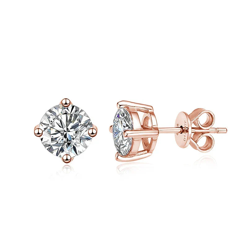 0.1-3CT Test Passed Moissanite Studs Earrings for Men Women S925 Silver Platinum Plated Bride Wedding Lab Diamond Studs