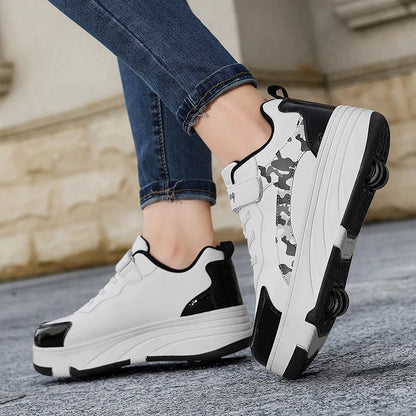 New Roller Skates Sneakers for Children Sports Shoes for Boys Retractable Skates with Removable Sheels Unisex Casual Footwear