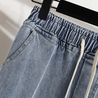 Vintage Simple Distressed Washed Straight Pants