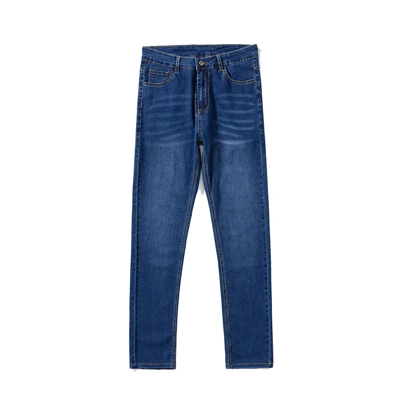 Summer Thin Mens Clothing Cowboys Slim Straight Jeans Men Denim Pants Casual Regular Fitness Men's Trousers Light Blue 2026 Y2K