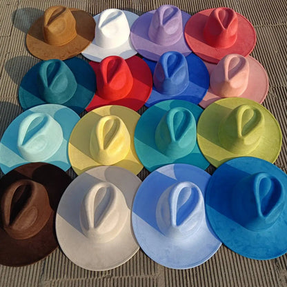 Hats Blank Hats for Burning Multicolor teardrop shaped Top 9.5cm Brim Unisex Jazz Hat Church Hat
